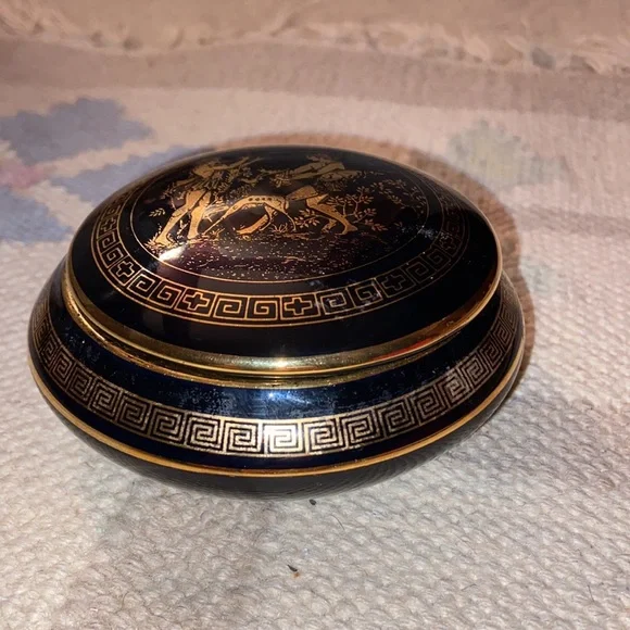 Fakiolas 24 K Gold hand made in greece black jewelry box Storage & Organization